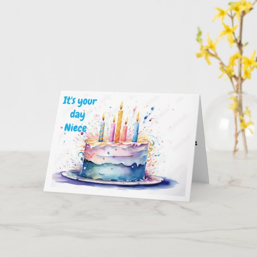 **ZEIT BIS ZUM FEIERTAG** NIECE KARTE (Gelbe Blume)