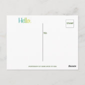 Zeit bis zum Karo auf der Postkarte (Rückseite)