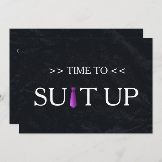 Zeit bis zum Lila Schwarzen Hintergrund Einladung (Vorne/Hinten)