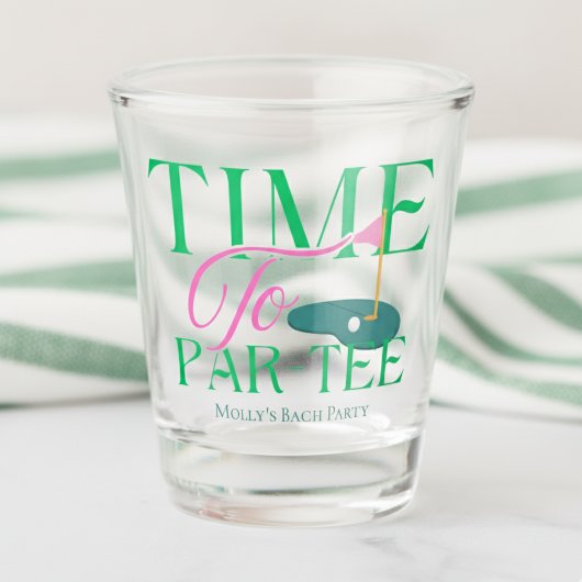 Zeit bis zum Par-T-Shirt - Golf-Themed Bachelorett Schnapsglas