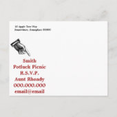 Zeit bis zum Party Vintager Stil Einladungspostkarte (Rückseite)