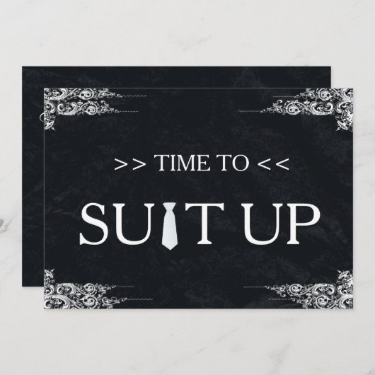 Zeit bis zum Schwarzen Chalk Board Swirl Einladung (Vorne/Hinten)