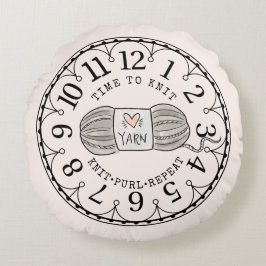 Zeit bis zum Strick der Garnuhr Rundes Kissen