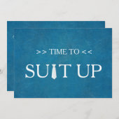 Zeit bis zum Suitup Blue ChalkBoard Rote Krawatte Einladung (Vorne/Hinten)