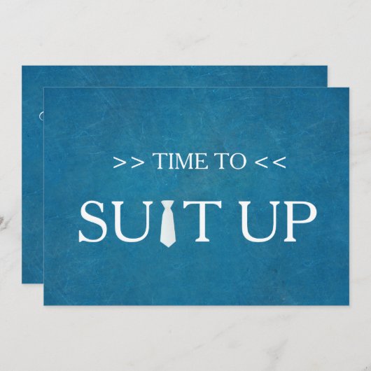 Zeit bis zum Suitup Blue ChalkBoard Rote Krawatte Einladung (Vorne/Hinten)