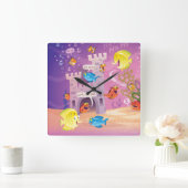 Zeit bis zum Wassergraben Quadratische Wanduhr (Zuhause)