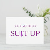 Zeit bis zur Lila Krawatte Einladung (Stehend Vorderseite)