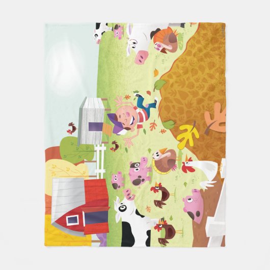 Zeit bis zur Zählung - Bauernhof Fleecedecke (Vorderseite)