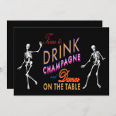 Zeit, bunte Halloween zu trinken Hochzeit Einladung (Vorne/Hinten)