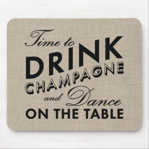 Zeit, Champagne-Leinwand-Mausunterlage zu trinken Mousepad