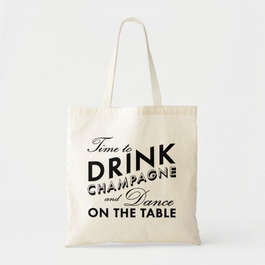 Zeit, Champagne zu trinken u. auf das Tragetasche (Vorne)