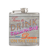 Zeit, Champagner Barn-Flasche zu trinken Flachmann (Vorderseite)