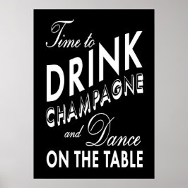 Zeit, Champagner Black Poster zu trinken