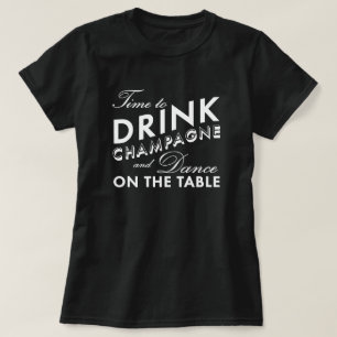 Zeit, Champagner Black T - Shirt zu trinken