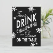 Zeit, Champagner Corporate Black Einladung zu trin (Stehend Vorderseite)