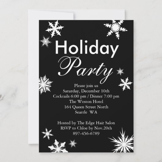 Zeit, Champagner Corporate Black Einladung zu trin (Rückseite)