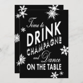 Zeit, Champagner Corporate Black Einladung zu trin (Vorne/Hinten)