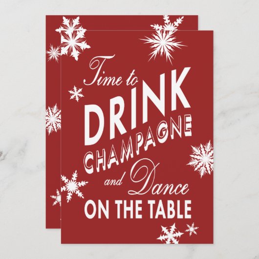 Zeit, Champagner Corporate Red Invitation zu trink Einladung (Vorne/Hinten)