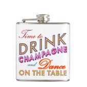 Zeit, Champagner-farbenfrohe Flasche zu trinken Flachmann (Vorderseite)