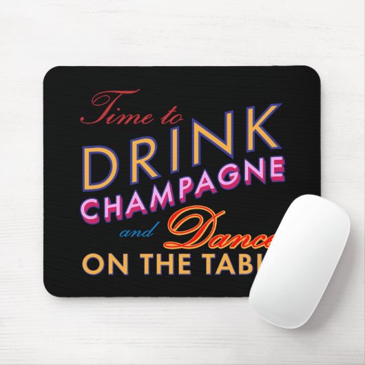 Zeit, Champagner farbenfrohe Maus Pad zu trinken Mousepad (Mit Mouse)