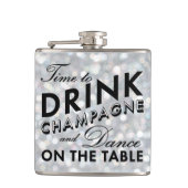 Zeit, Champagner Funkelnd Silberkolben zu trinken Flachmann (Vorderseite)