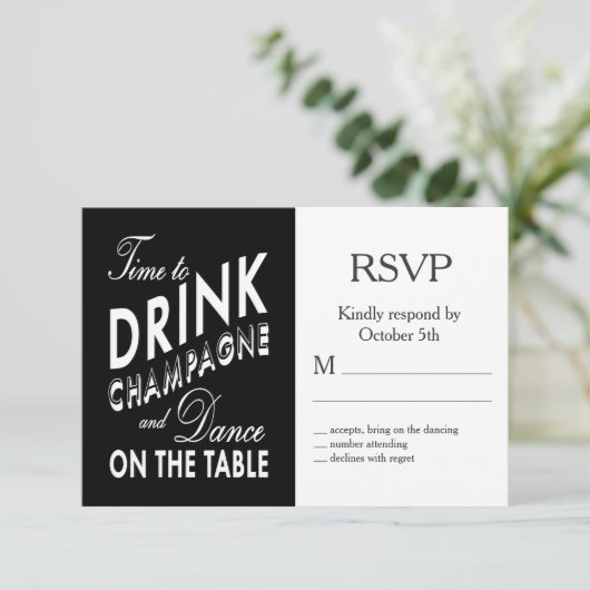 Zeit, Champagner Halloween Hochzeitsfeiern RSVP zu (Stehend Vorderseite)