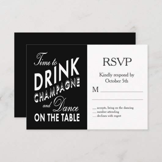 Zeit, Champagner Halloween Hochzeitsfeiern RSVP zu (Vorne/Hinten)