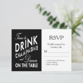 Zeit, Champagner Halloween Hochzeitsfeiern RSVP zu Karte (Stehend Vorderseite)