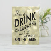 Zeit, Champagner im Goldenen Urlaub zu trinken Ein Einladung (Stehend Vorderseite)