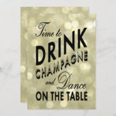 Zeit, Champagner im Goldenen Urlaub zu trinken Ein Einladung (Vorne/Hinten)