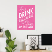 Zeit, Champagner Pink Poster zu trinken (Heimbüro)