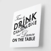 Zeit, Champagner-Uhr zu trinken Quadratische Wanduhr (Winkel)