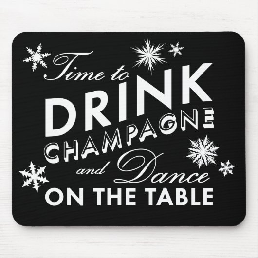 Zeit, Champagner Urlaub Black Mouse Pad zu trinken Mousepad (Vorne)