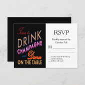 Zeit, Champagner zu trinken bunt Halloween UAWG RSVP Karte (Vorne/Hinten)