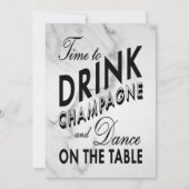 Zeit, Champagner zu trinken Einladung (Marmor) (Vorderseite)