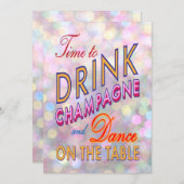 Zeit, Champagner zu trinken - Feiertag einladen Einladung (Vorne/Hinten)