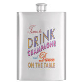 Zeit, Champagner zu trinken - klassische Flasche Flachmann (Vorderseite)