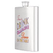 Zeit, Champagner zu trinken - klassische Flasche Flachmann (Links)