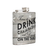 Zeit, Champagner zu trinken Rustikale Urlaubsmaske Flachmann (Rechts)