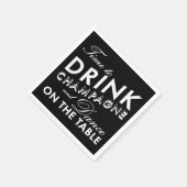 Zeit, Champagner zu trinken - schwarz Serviette (Ecke)