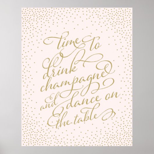 Zeit, Champagner zu trinken und auf dem Tisch zu t Poster (Vorne)