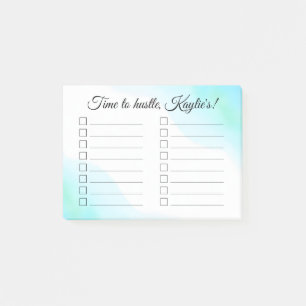 Zeit, das Korallen-Aquarell-To-Do-Liste in Schwung Post-it Klebezettel