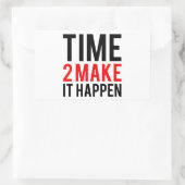 Zeit, das zu verwirklichen rechteckiger aufkleber (Tasche)