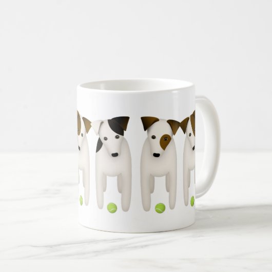Zeit, den Ball zu werfen Parson Jack Russell dogMo Kaffeetasse (VorderseiteRechts)