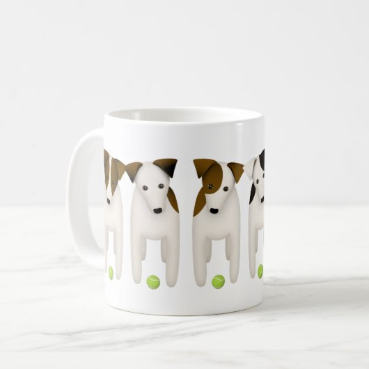 Zeit, den Ball zu werfen Parson Jack Russell dogMo Kaffeetasse (Vorderseite Links)