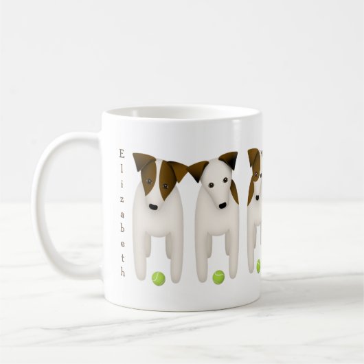 Zeit, den Ball zu werfen Parson Jack Russell dogMo Kaffeetasse (Links)