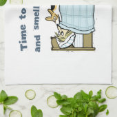 Zeit, den Corgi aufzuwachen und zu riechen Geschirrtuch (Gefaltet)