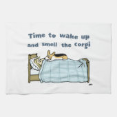 Zeit, den Corgi aufzuwachen und zu riechen Geschirrtuch (Horizontal)