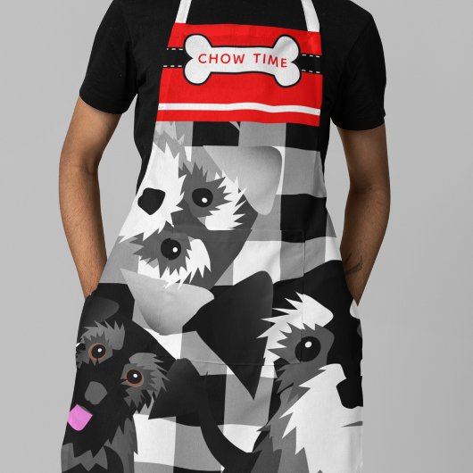 Zeit, den Schnauzers Funny Dog Lover Füttern Schürze