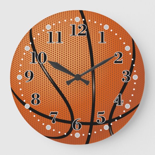 Zeit der Basketball-Beschaffenheits-| für Sport Große Wanduhr (Vorderseite)